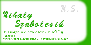 mihaly szabolcsik business card